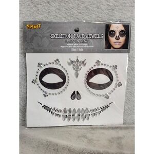 Spirit Halloween Skeleton Face Jewels Press On Gems Face Decals